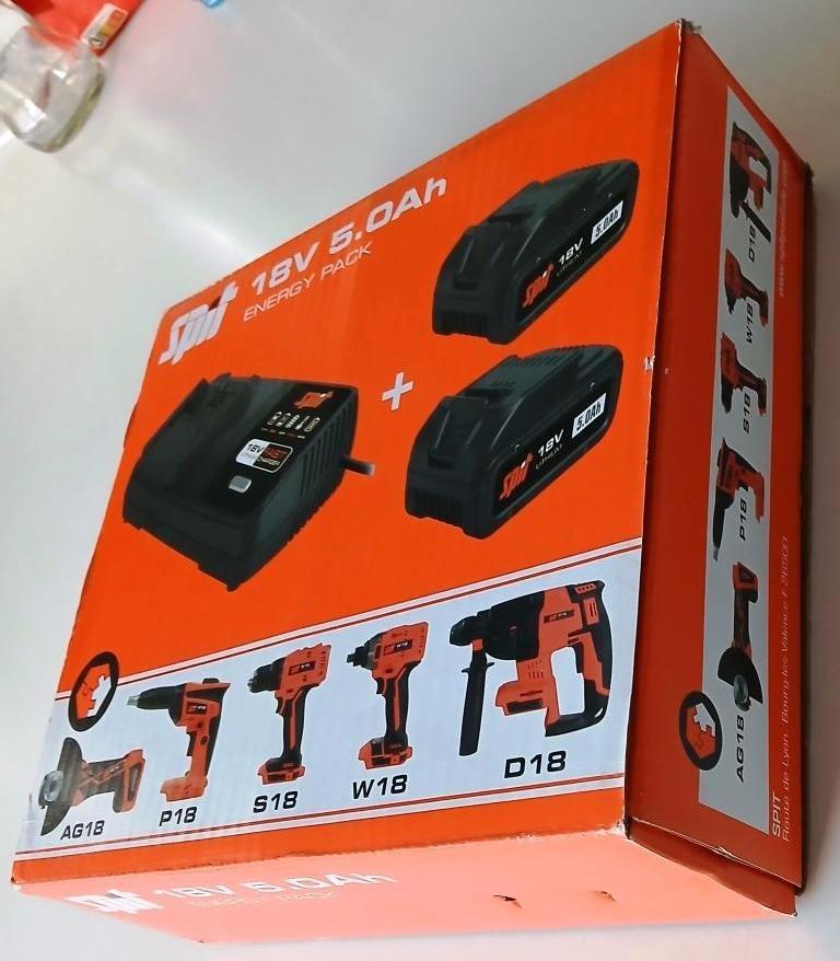 SPIT batt: 5 Ah 18 volts, 2 pièces + chargeur rapide, Enlèvement ou Envoi, Neuf