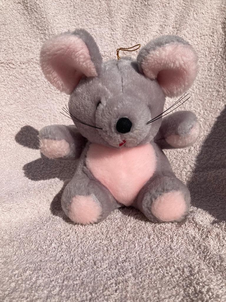 Grijs roos muis knuffel 15 cm, Kinderen en Baby's, Speelgoed | Knuffels en Pluche, Ophalen of Verzenden, Zo goed als nieuw, Overige typen