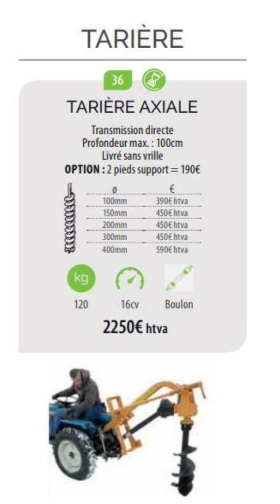 Tarière, Articles professionnels, Enlèvement, Autre, Autres types