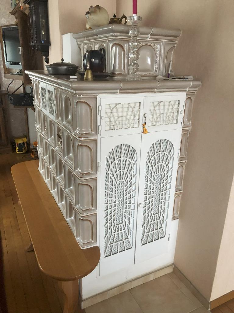 2 poêles en faïence avec insert en fonte, Enlèvement, Comme neuf, Encastré, Cheminée au bois