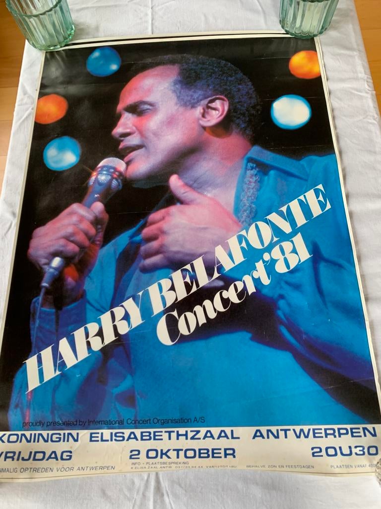Affiche du concert de Harry Belafonte 1981, Enlèvement ou Envoi, Comme neuf