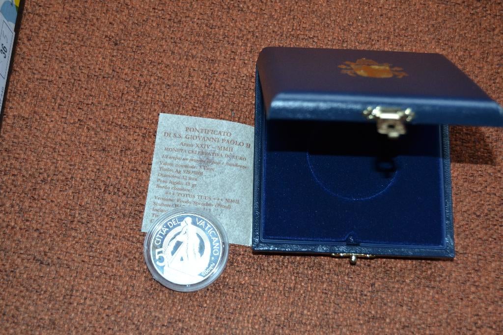 5€ Vatikaan 2002, Postzegels en Munten, Munten | Europa | Euromunten, Vaticaanstad, Setje, Zilver, Ophalen of Verzenden
