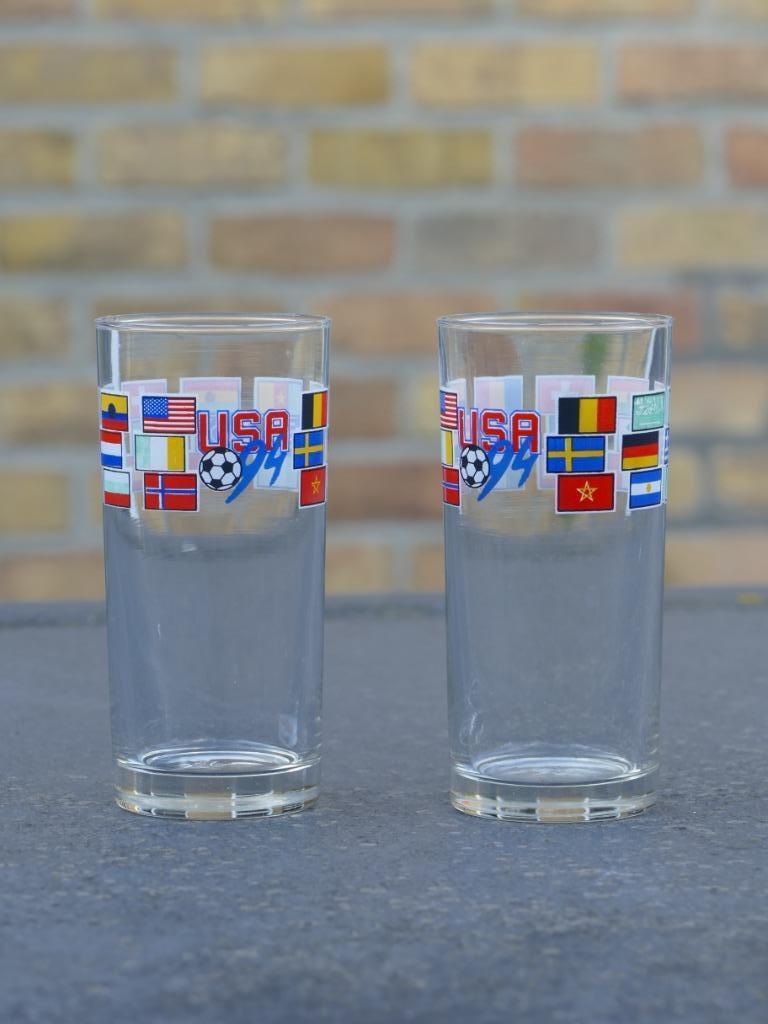 2 glazen Wereldkampioenschap voetbal 1994, Ophalen of Verzenden, Zo goed als nieuw, Overige typen
