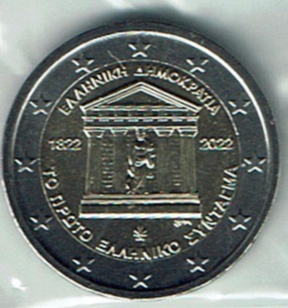 2 euro munt Griekenland 2022 Grondwet UNC, Verzenden, Griekenland, 2 euro, Losse munt