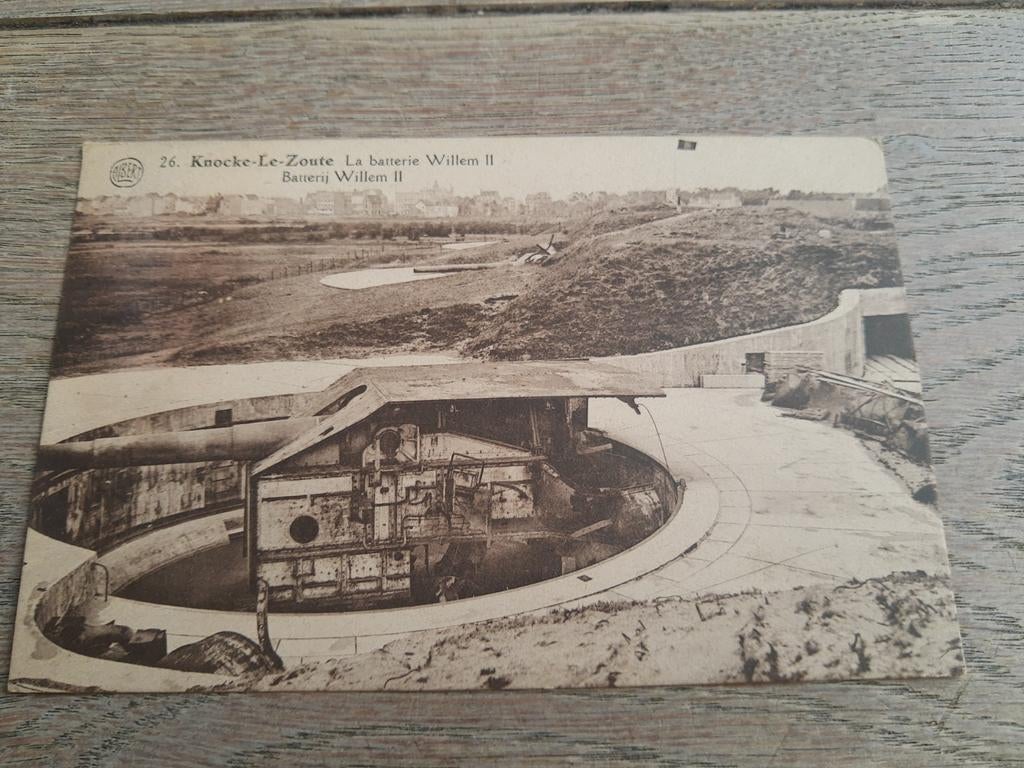 Beschreven postkaart: batterij Willem II, Knokke-Zoute, Verzamelen, Postkaarten | België, Ophalen of Verzenden