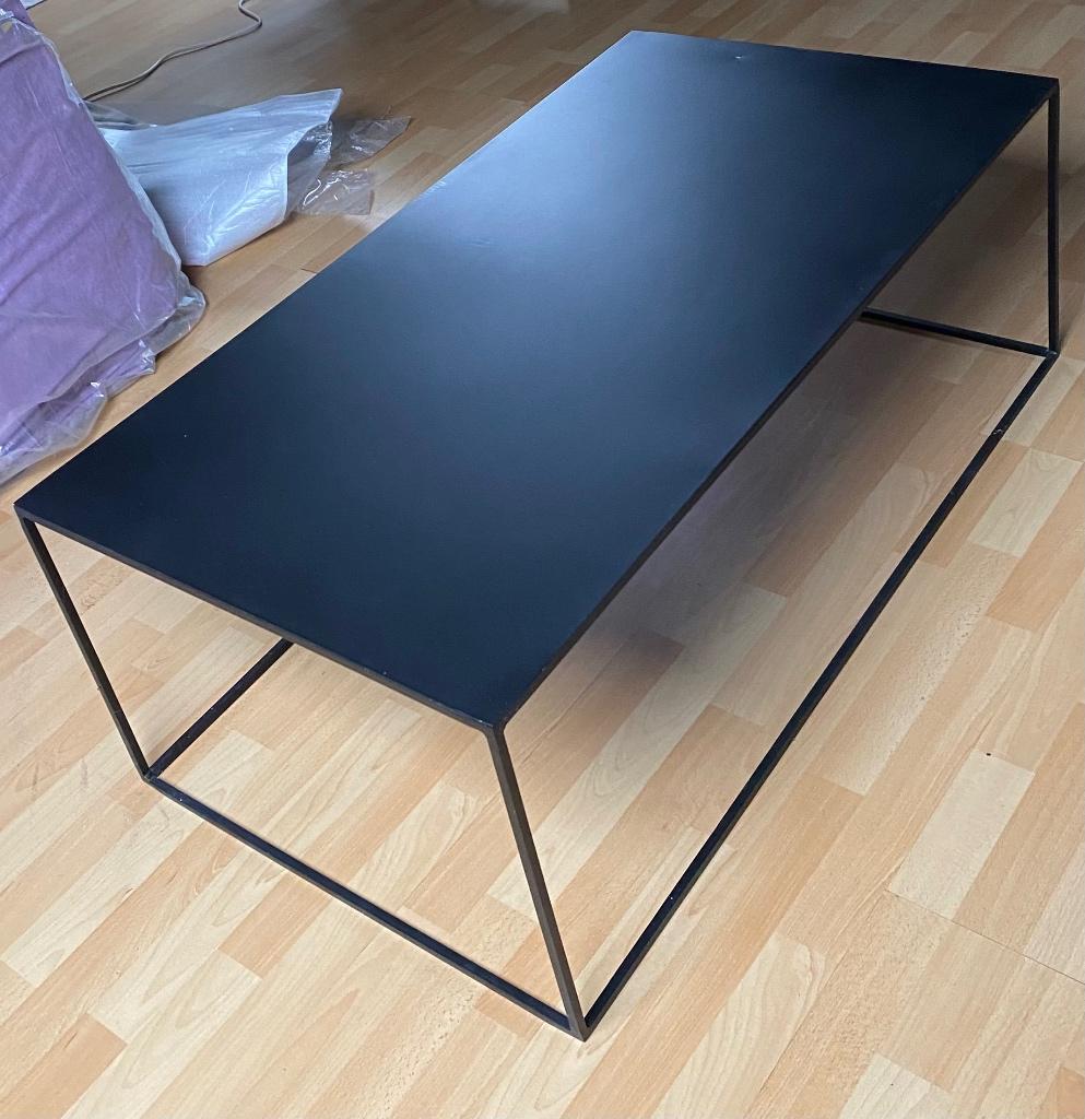 Table basse de salon en métal noir, 100 tot 150 cm, 50 tot 100 cm, Zo goed als nieuw, Metaal