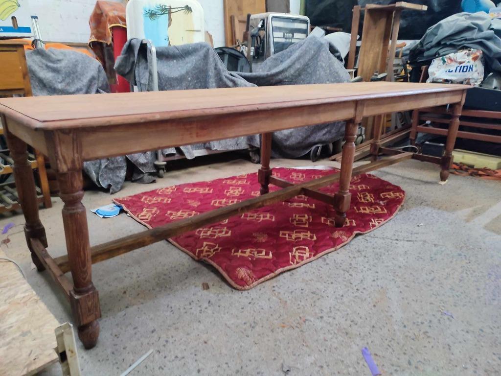A vendre grande table(3m) en pichpin, 200 cm ou plus, Enlèvement, Utilisé, 50 à 100 cm