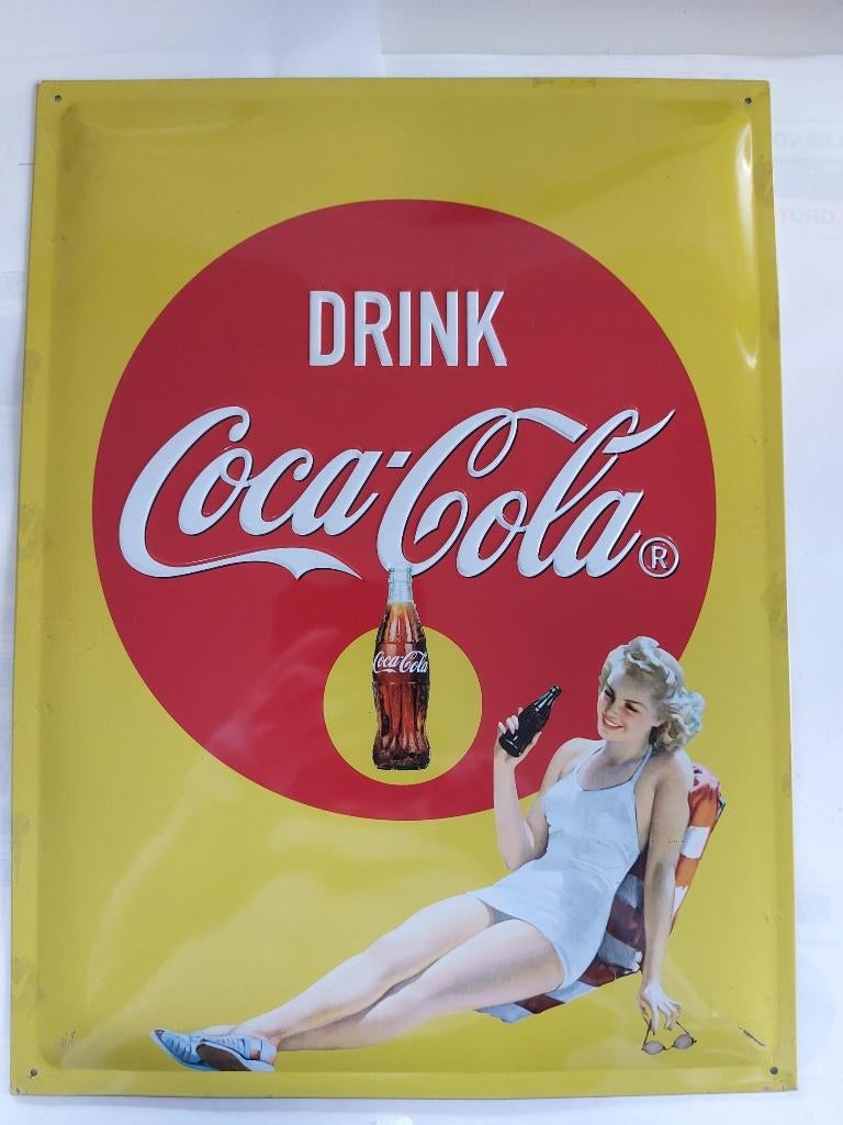 COCA-COLA - Metalen reclamebord - 30cm x 40cm, Ophalen, Gebruikt
