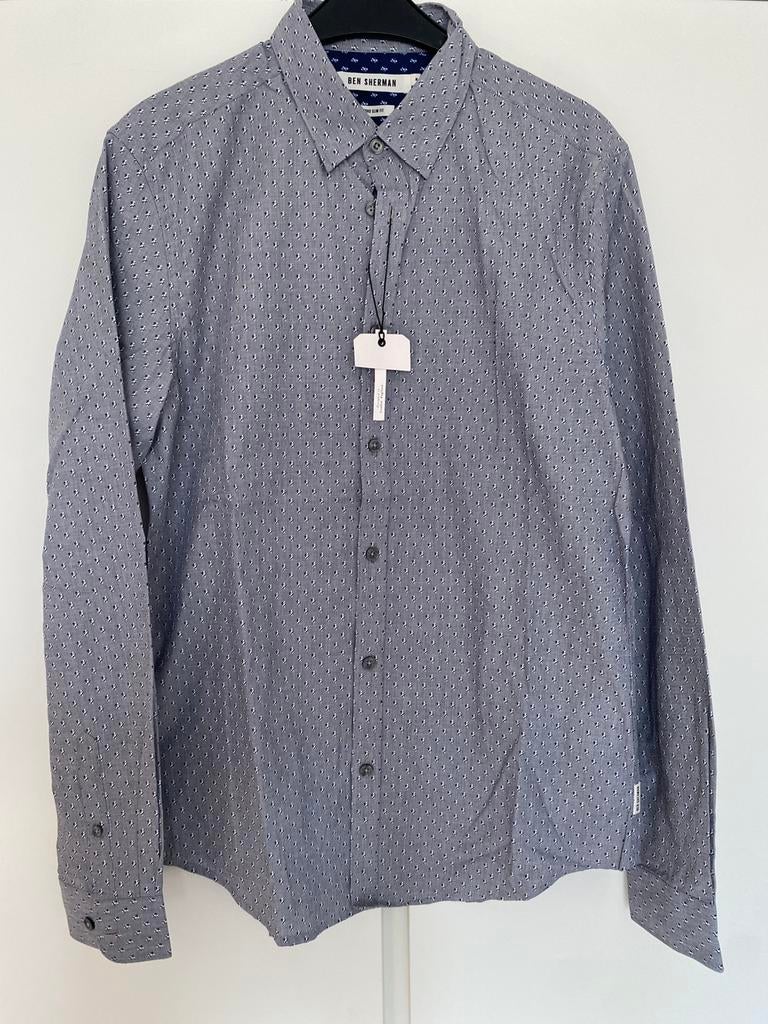 Ben Sherman - Grijs hemd heren. Maat M. Nieuw, Nieuw, Grijs, Ben Sherman, Halswijdte 39/40 (M)