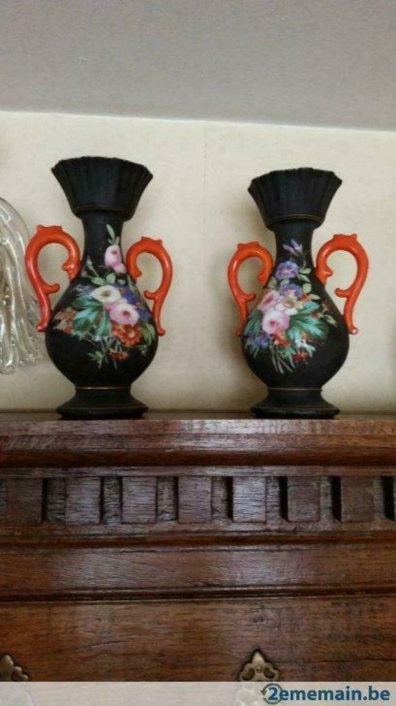 Paire de vases antique en Vieux Paris, Ophalen of Verzenden