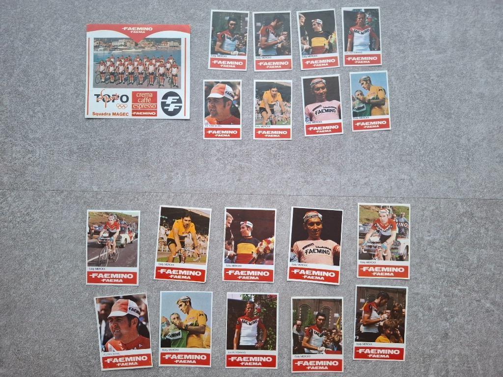 Étiquettes pour allumettes Faemino-Faema - Eddy Merckx ea, Enlèvement ou Envoi, Comme neuf, Cartes de joueur