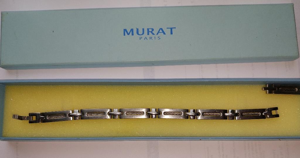 Bracelet en acier, murat Paris, Enlèvement ou Envoi, Comme neuf, Argent, Acier