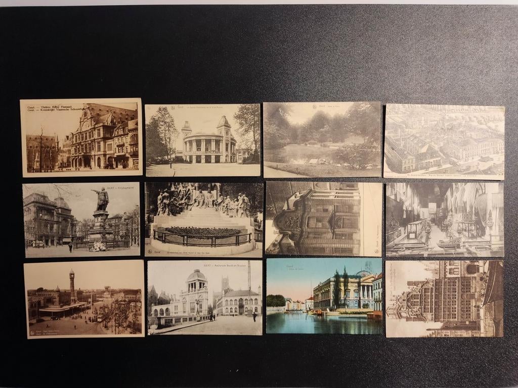 12 cartes postales anciennes Gand Gand, Enlèvement ou Envoi, Non affranchie, Flandre Orientale