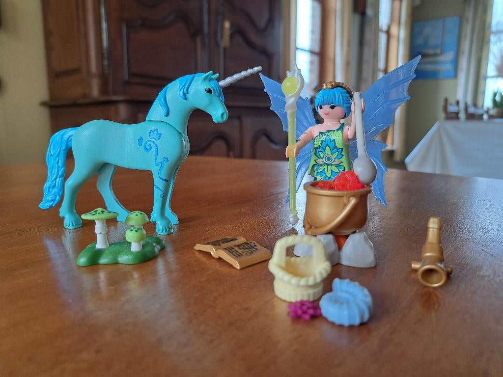 Playmobil Fairies - Kruidenfee met blauwe unicorn, Ophalen, Zo goed als nieuw, Complete set