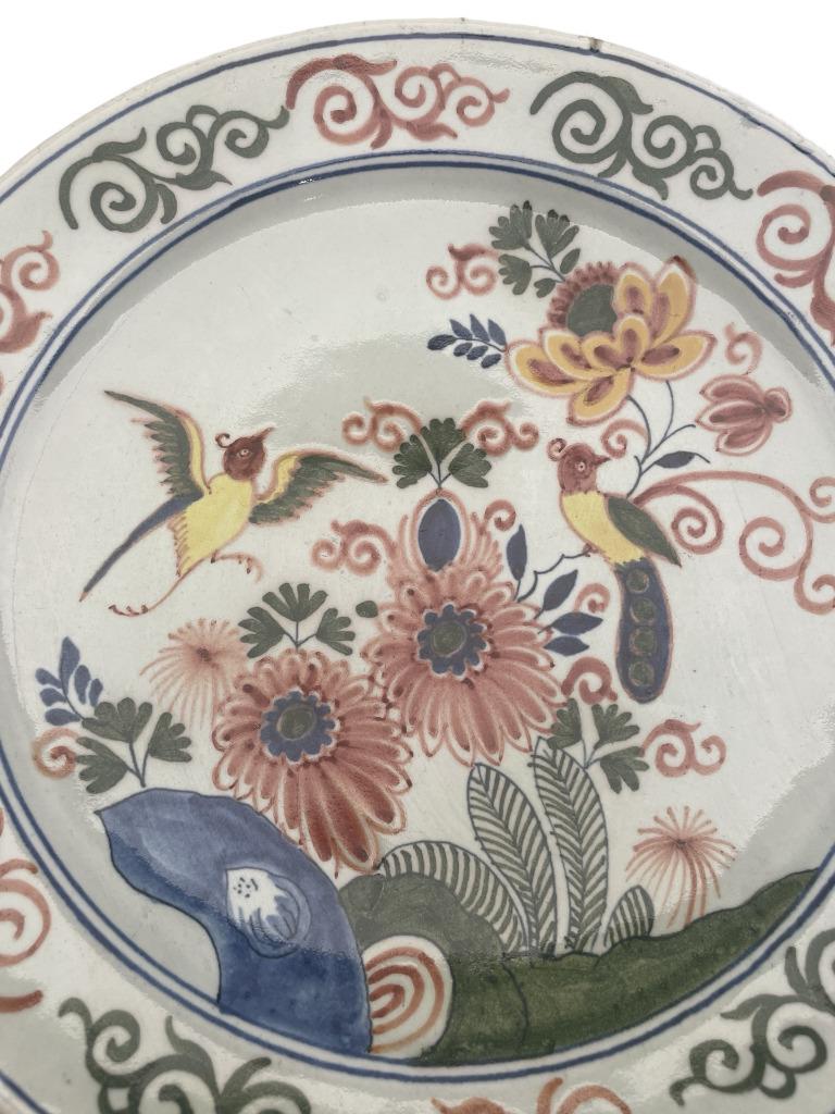 Assiette en faïence – Desvres ou Delft – Décor aux oiseaux, Antiquités & Art, Enlèvement ou Envoi