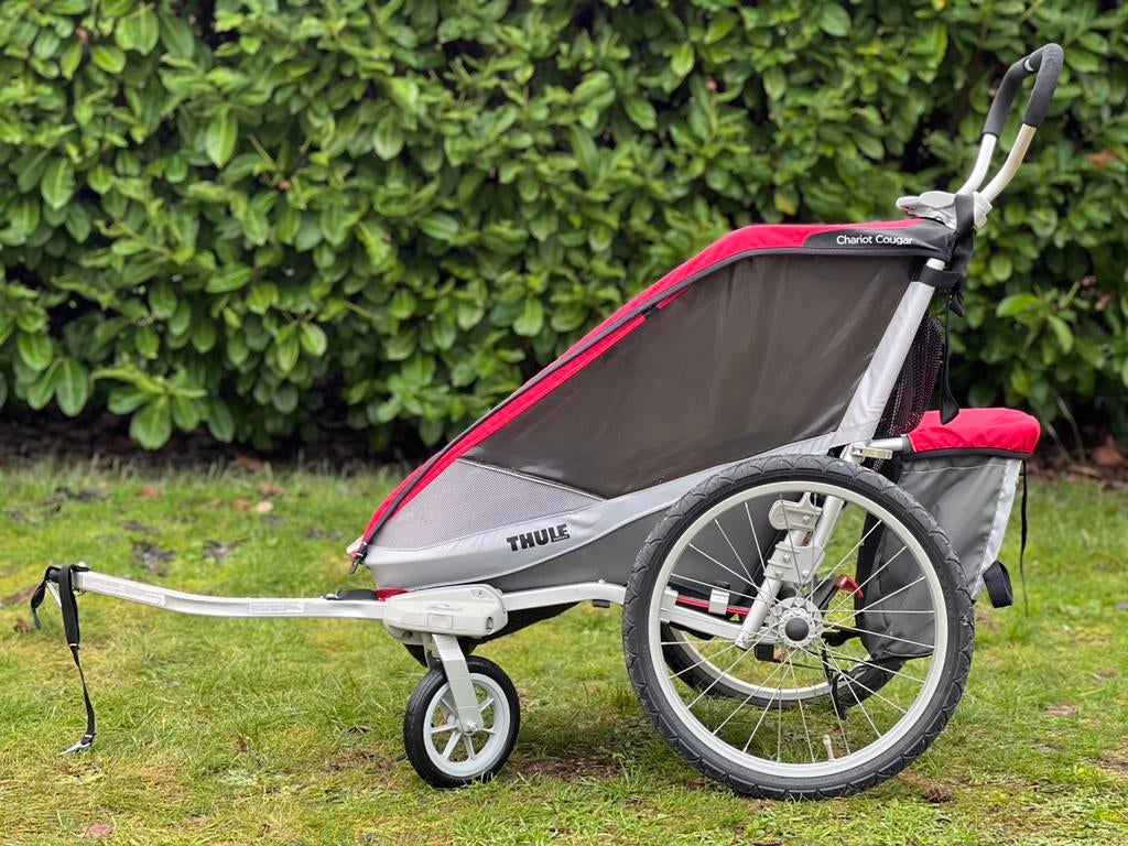 Zeer mooie en weinig gebruikte THULE Chariot Cougar fietskar, 20 à 40 kg, Enlèvement, Utilisé, Suspension