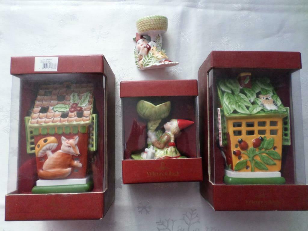 Villeroy & Boch décorations lutin maison forêt animal nature, Enlèvement ou Envoi, Crème, Bougie, Autres matériaux
