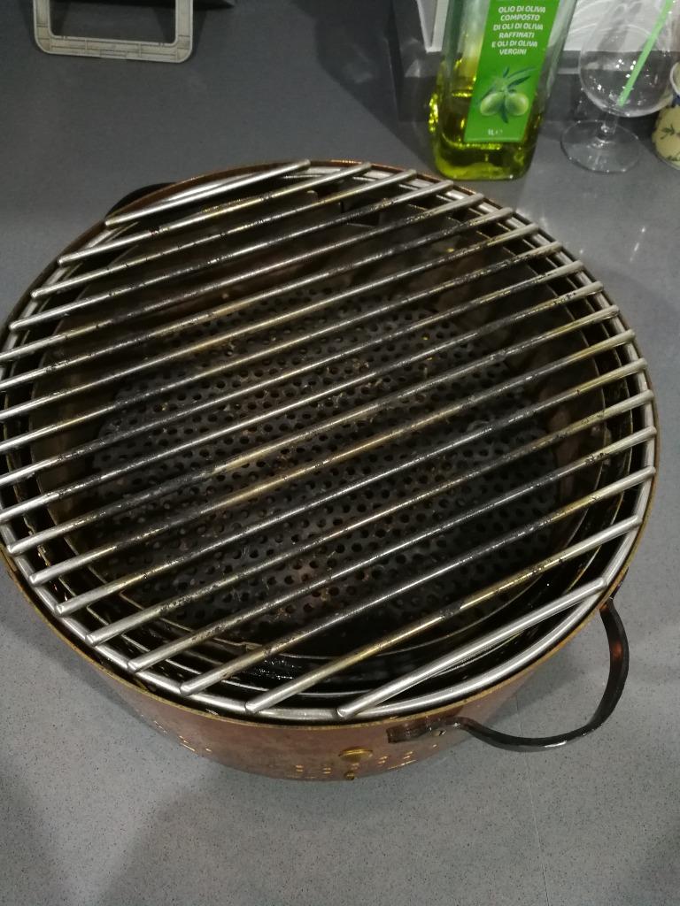 unieke Charbonnade,koperen tafelgrill op houtskool, Ophalen of Verzenden, Zo goed als nieuw, Tafelgrill