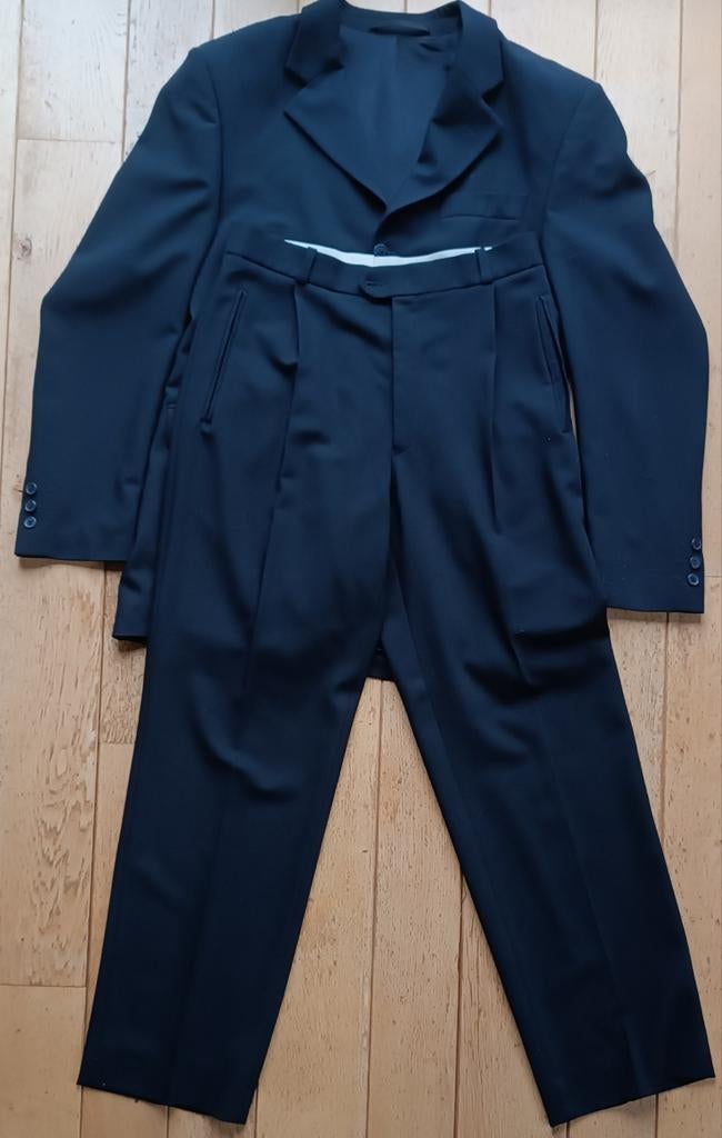 Compleet zwart herenpak (jas 50 - broek 44/50), Kleding | Heren, Kostuums en vesten, Maat 48/50 (M), Zwart, Zo goed als nieuw