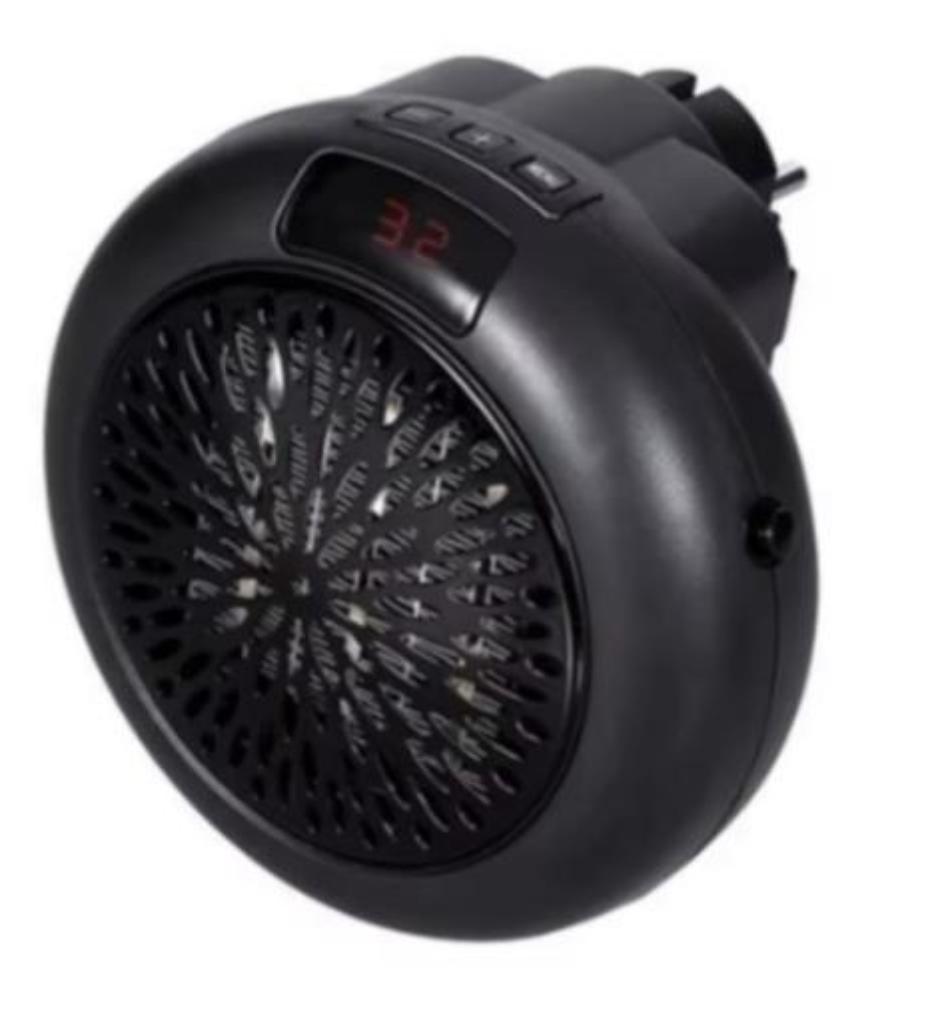 Elektrische stopcontact kachel 900 Watt rond - Zwart, Ophalen of Verzenden, Nieuw