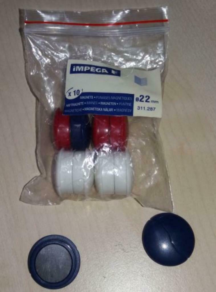 Magneten magneten - Magnetische punaise schijven (3 kleuren), Ophalen of Verzenden, Nieuw in verpakking, Overige typen