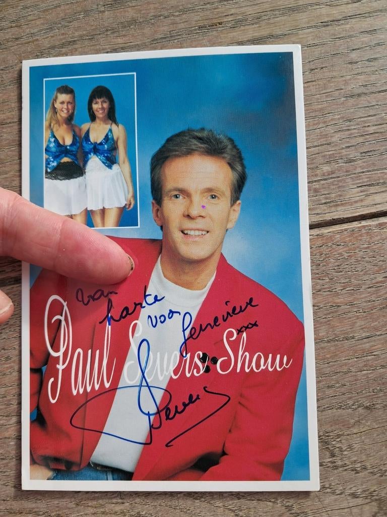 Gehandtekende kaart van zanger Paul Severs, Enlèvement ou Envoi, Comme neuf