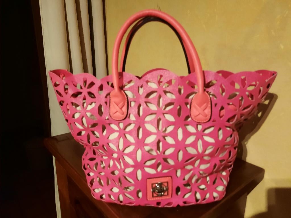 Leuke zomerse handtas, Ophalen of Verzenden, Zo goed als nieuw, Roze, Handtas
