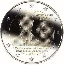 Grand-Duc Henri de Luxembourg 2015, Timbres & Monnaies, Monnaies | Europe | Monnaies euro, Enlèvement ou Envoi, Luxembourg, 2 euros