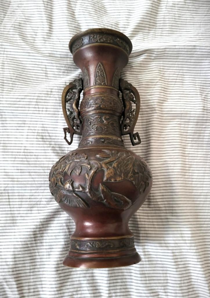 Meiji bronzen vaas uit Japan, Ophalen of Verzenden