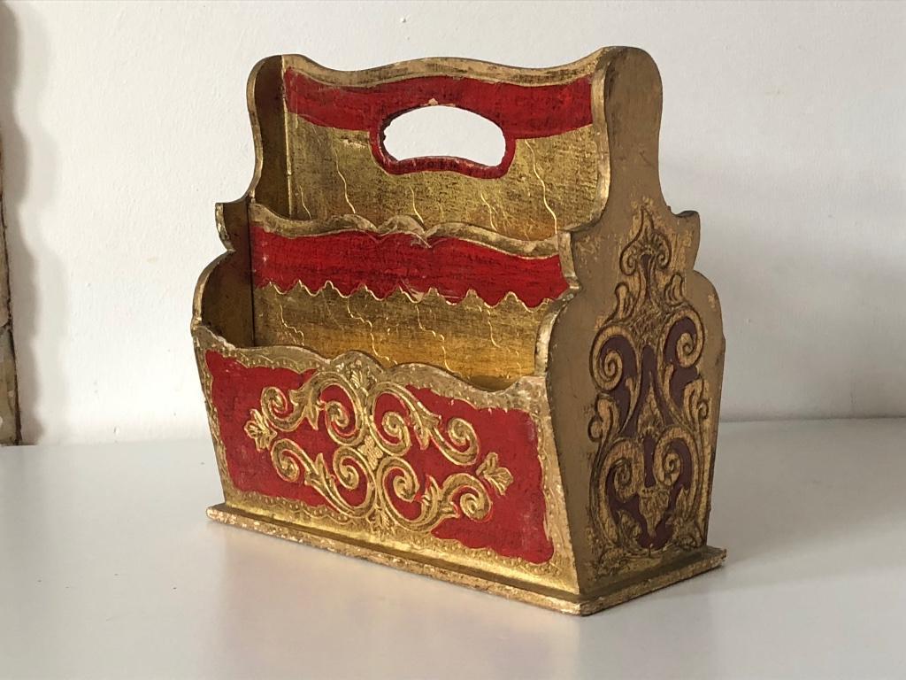 Italiaanse Florentijnse brievenhouder  in hout, Antiek en Kunst, Ophalen of Verzenden