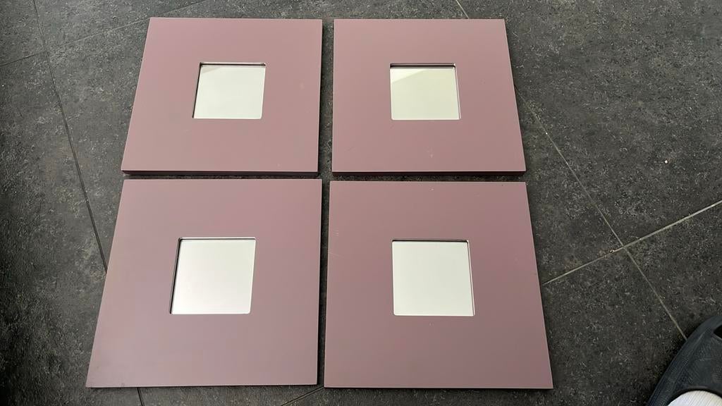 Lot de 4 cadres IKEA miroir mauve 25x25, Enlèvement ou Envoi, Utilisé