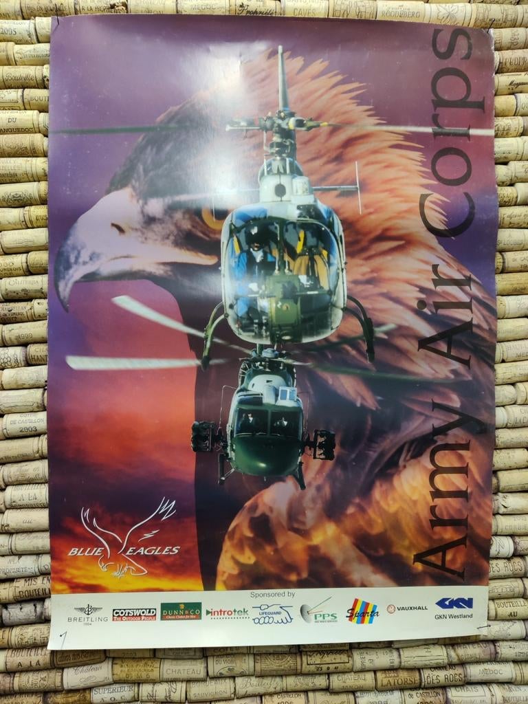 Affiche Blue Eagles, army air corps., Verzamelen, Ophalen of Verzenden, Zo goed als nieuw