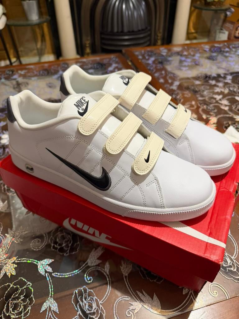 Nike court trad v2 wit crème zwart echt leer 47,5, Wit, Nieuw, Ophalen of Verzenden, Sneakers