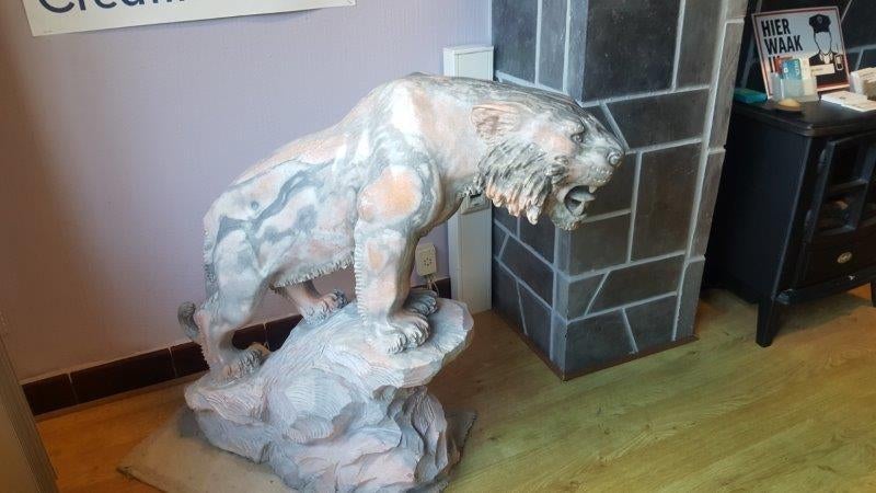 Roos Marmeren tijger  Uniek Stuk !!!, Antiek en Kunst, Ophalen