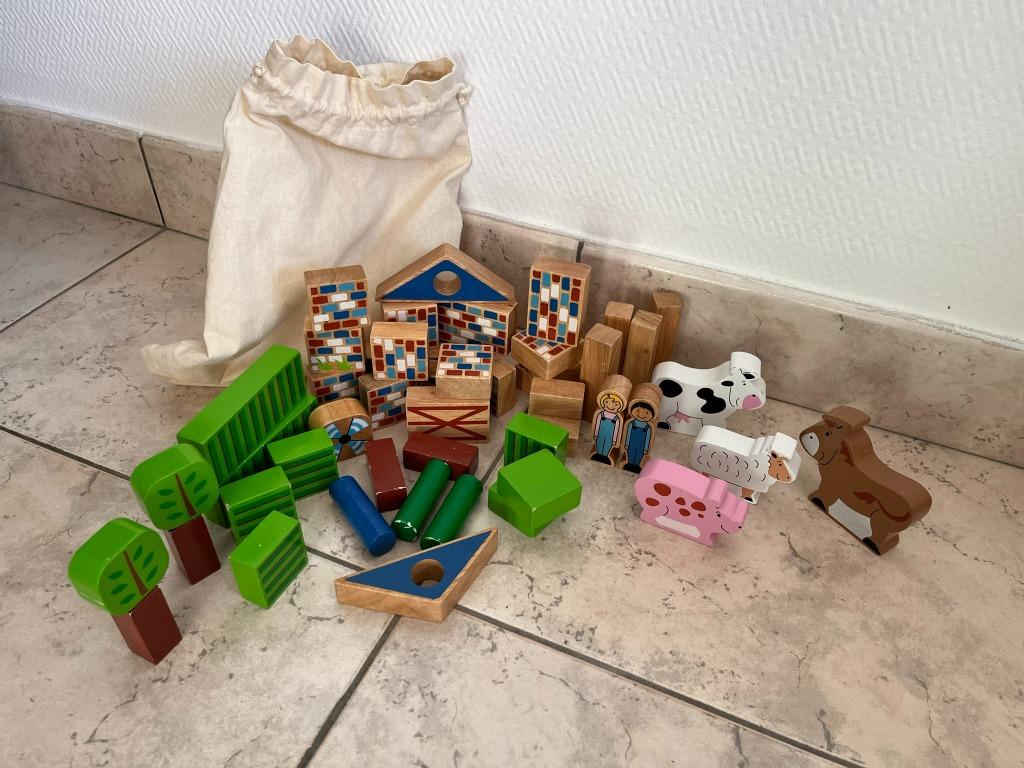 houten boerderijblokken, Kinderen en Baby's, Ophalen, Bouwen