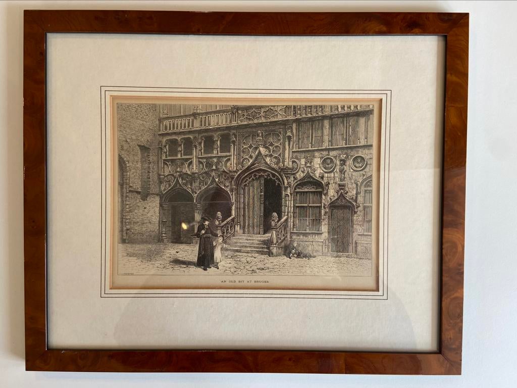 Gravure Heilige Bloedkapel Brugge, Antiek en Kunst, Kunst | Etsen en Gravures, Ophalen of Verzenden