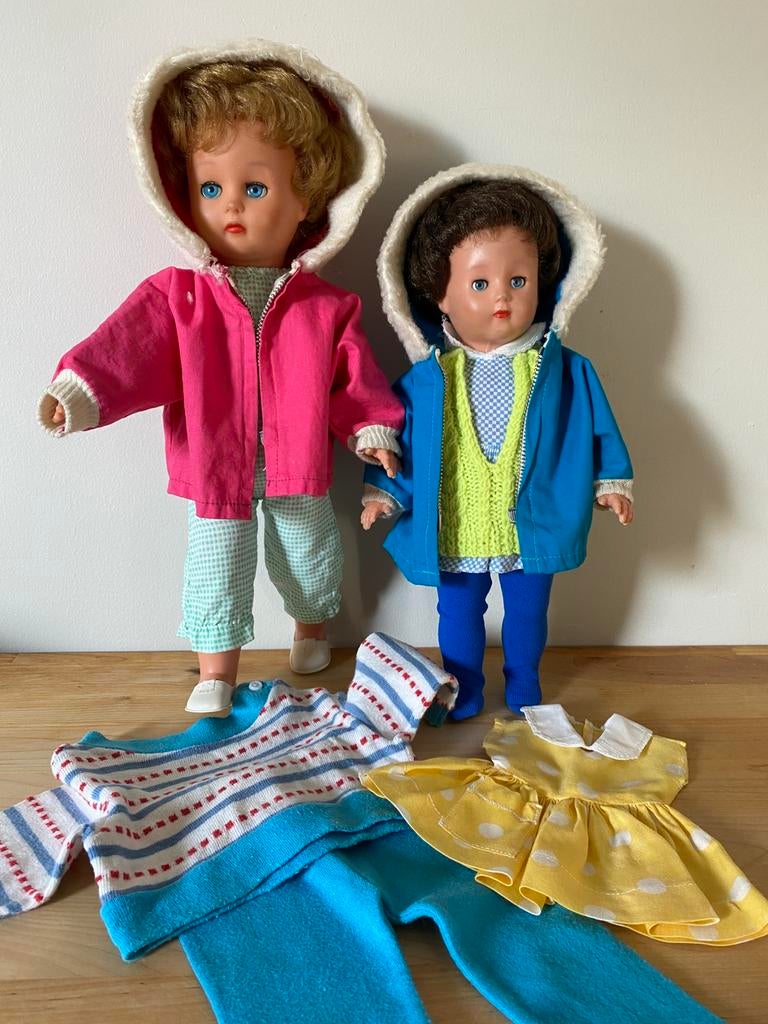 2 Poppen Unica Belgium jaren 60, Enlèvement ou Envoi, Utilisé, Poupée