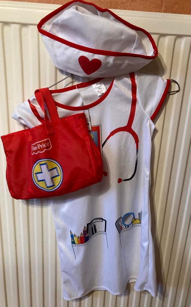 Verpleegster set+dokterstas met accessoires van fisherprice, Enlèvement ou Envoi, Comme neuf, 122 à 128, Fille