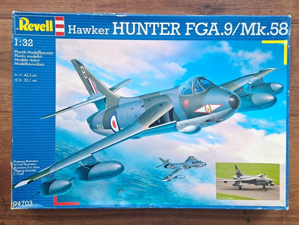 Revell 1/32 Hawker Hunter Fga9/mk.58, Revell, Ophalen of Verzenden, Zo goed als nieuw, Groter dan 1:72