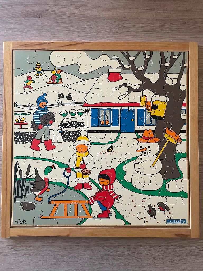Houten puzzels EDUCO, Kinderen en Baby's, Speelgoed | Kinderpuzzels, Ophalen, Meer dan 50 stukjes, Zo goed als nieuw, Van hout