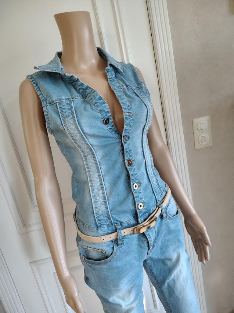 Jeans jumpsuit van goodies, Kleding | Dames, Jumpsuits, Verzenden, Zo goed als nieuw, Maat 36 (S), Blauw