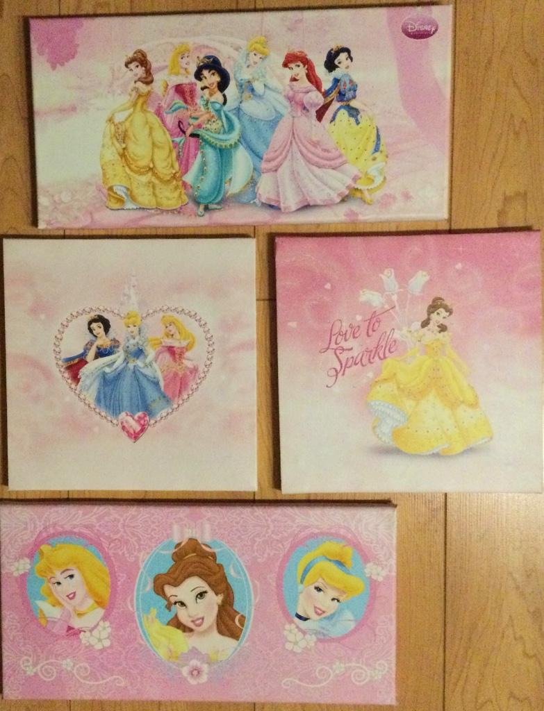 4 x canvas van prinsessen, Ophalen of Verzenden, Zo goed als nieuw, Wanddecoratie