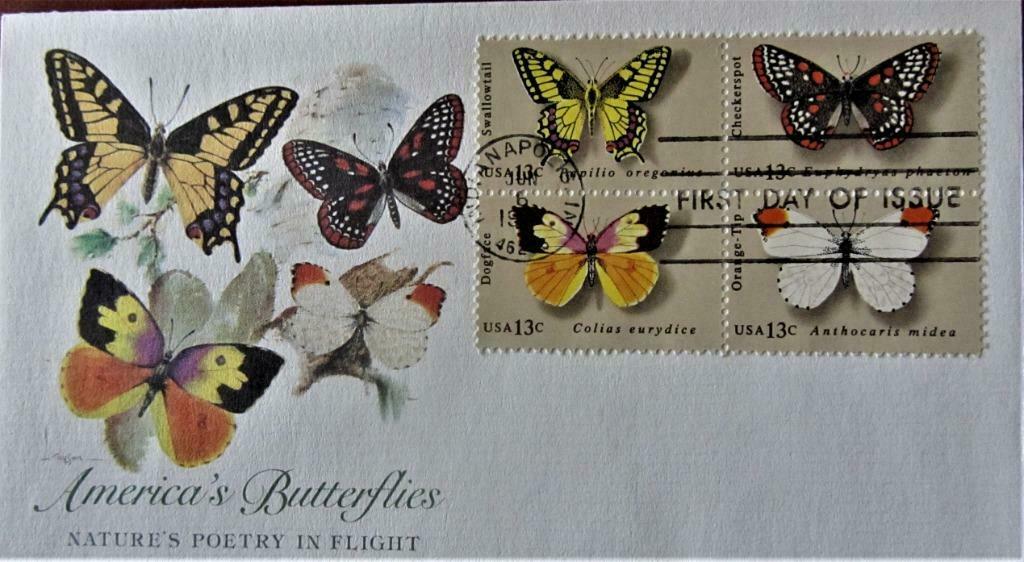 FIRST DAY COVER- THEMA VLINDERS- U.S.A., Ophalen of Verzenden, Gestempeld, Dier of Natuur