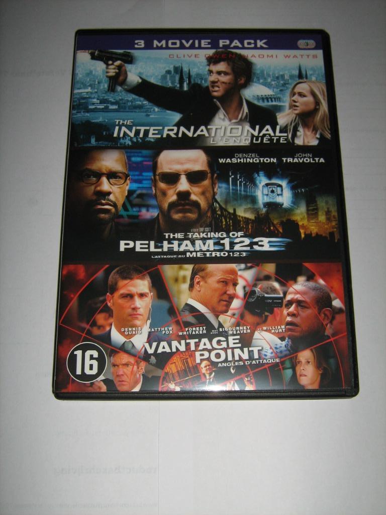 3 MOVIE PACK - THE INTERNATIONAL- PELHAM 123 -VANTAGE POINT, Vanaf 16 jaar, Boxset, Actiethriller, Ophalen of Verzenden