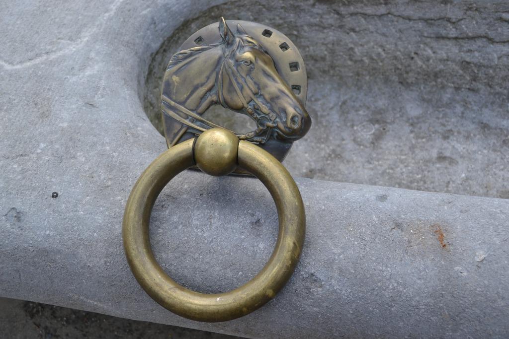 grote messing deurklopper voor paardenliefhebber, Ophalen