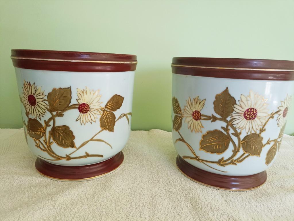 Spiegelbeeld paar opaline cache-pots met gouddecor – Frankri, Verzenden
