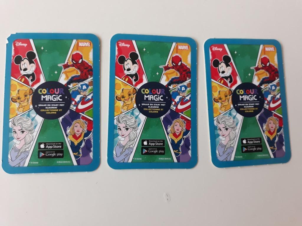 3 kaarten Colour Magic Disney à €0.10 per stuk, Verzamelen, Ophalen