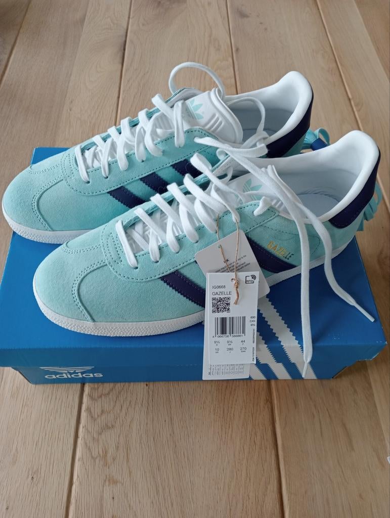 Adidas Sneakers Gazelle 44 clear aqua splinternieuw original, Overige kleuren, Nieuw, Ophalen of Verzenden, Adidas