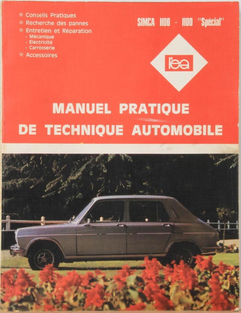 Manuel Technique Simca 1100 - 1100 Spécial, Enlèvement ou Envoi