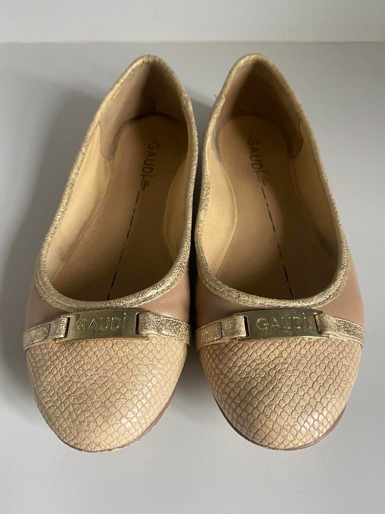 Goudkleurige ballerina’s Gaudí 37, Kleding | Dames, Overige kleuren, Gaudí, Zo goed als nieuw, Ballerina's
